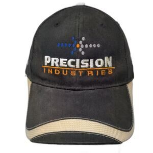 Big Accessories Precision Industries Baseball Cap Black Beige OS Hat Adjustable